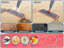 Load image into Gallery viewer, 360 Degree Microfiber Floor Spray Mop Cleaner Starter Kit with Integrated Spray and Included Refillable 600Ml Capacity Bottle and Reusable Microfiber Pad