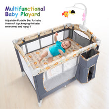Load image into Gallery viewer, Odoland 3 in 1 Baby Playpen Foldable Bassinet Bed Baby Crib, Travel Pack Playard for Infant Toddler