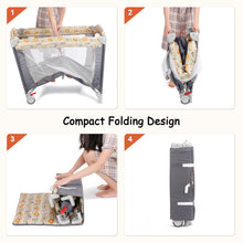 Load image into Gallery viewer, Odoland 3 in 1 Baby Playpen Foldable Bassinet Bed Baby Crib, Travel Pack Playard for Infant Toddler
