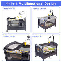 Load image into Gallery viewer, Baby Bassinet, Beside Co-Sleeper Bed Side Crib, Playard Nursery Center