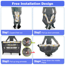 Load image into Gallery viewer, Baby Bassinet, Beside Co-Sleeper Bed Side Crib, Playard Nursery Center