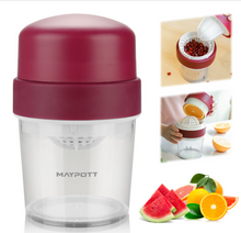 Load image into Gallery viewer, Maypott Manual Juicer, 2 in 1 Citrus Press Squeezer with Built-in 15OZ Cup and Grater,Portable Lime Hand Press Squeezer Red for Fruit Lemon
