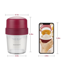 Load image into Gallery viewer, Maypott Manual Juicer, 2 in 1 Citrus Press Squeezer with Built-in 15OZ Cup and Grater,Portable Lime Hand Press Squeezer Red for Fruit Lemon