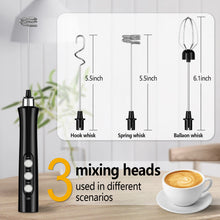 Load image into Gallery viewer, Rechargeable Milk Frother, 1200mah Electric Foam Maker With Metal Frother Stander For Coffee Latte Cappuccino Cake Egg Hot Chocolate