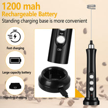 Load image into Gallery viewer, Rechargeable Milk Frother, 1200mah Electric Foam Maker With Metal Frother Stander For Coffee Latte Cappuccino Cake Egg Hot Chocolate