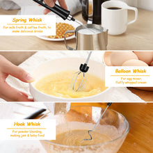 Load image into Gallery viewer, Rechargeable Milk Frother, 1200mah Electric Foam Maker With Metal Frother Stander For Coffee Latte Cappuccino Cake Egg Hot Chocolate