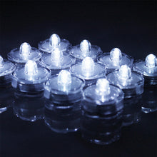 Load image into Gallery viewer, IMAGE 12Pcs Cool White Submersible Pond Lights 12 Pack LED Underwater Tea Lights Battery Operated Candles