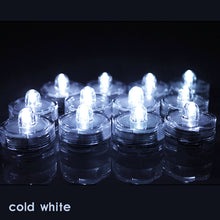 Load image into Gallery viewer, IMAGE 12Pcs Cool White Submersible Pond Lights 12 Pack LED Underwater Tea Lights Battery Operated Candles