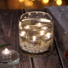 Load image into Gallery viewer, IMAGE 12Pcs Warm White LED Submersible Tealights Flameless Tealight Battery-Operated Sub Lights for Wedding Christmas Decor