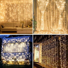 Load image into Gallery viewer, 300 LED Curtain Fairy String Lights Decorations Warm White