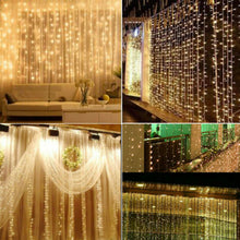 Load image into Gallery viewer, 300 LED Curtain Fairy String Lights Decorations Warm White