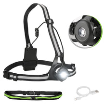 Load image into Gallery viewer, 90°Adjustable Angle and 3 Light Modes with USB Rechargeable Battery Chest Running Light
