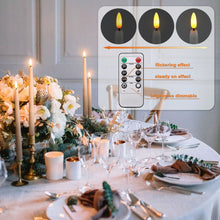 Load image into Gallery viewer, IMAGE 12 Pcs Flameless Taper Candles with Remote & 325 ft Fishing line for Home, Wedding, Birthday Decoration, Warm White