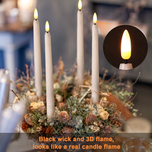 Load image into Gallery viewer, IMAGE 12 Pcs Flameless Taper Candles with Remote & 325 ft Fishing line for Home, Wedding, Birthday Decoration, Warm White