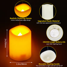 Load image into Gallery viewer, 12 Pack 1.5×2 Inch Floating Candles with Remote Timer Tea Lights Battery Operated, 250+ Hours Long-Lasting Hanging Candles for Wedding Home Decor Birthday Gifts, Warm White