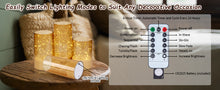 Load image into Gallery viewer, 3PCS Acrylic Shell Pillar LED Candles Featuring 13-Key Remote Timer, Battery Operated for Home, Wedding and Party Decor, Gold