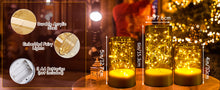 Load image into Gallery viewer, 3PCS Acrylic Shell Pillar LED Candles Featuring 13-Key Remote Timer, Battery Operated for Home, Wedding and Party Decor, Gold