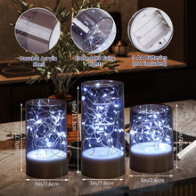 Load image into Gallery viewer, 3PCS Acrylic Shell Pillar LED Candles Featuring 13-Key Remote Timer, Battery Operated for Home, Wedding and Party Decor, Grey