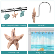 Load image into Gallery viewer, AGPtek 12PCS Home Seashell Anti Rust Decorative Resin Hooks for Bathroom Shower Curtain,Living room Curtain.Blue Shell