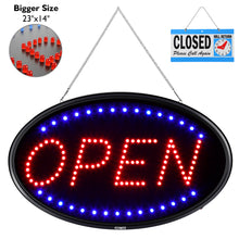 Load image into Gallery viewer, LED Open Sign, FITNATE Large 23x14 inch Business Open Sign Electric Display Sign,2 Modes Flashing & Steady Lights for Business, Shop, Bar, Hotel