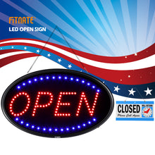 Load image into Gallery viewer, LED Open Sign, FITNATE Large 23x14 inch Business Open Sign Electric Display Sign,2 Modes Flashing & Steady Lights for Business, Shop, Bar, Hotel