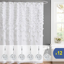 Load image into Gallery viewer, 12PCS Fashion Decorative Home Rose Shower Curtain Hooks For Interior Decoration White