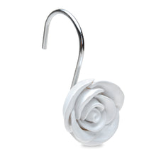 Load image into Gallery viewer, 12PCS Fashion Decorative Home Rose Shower Curtain Hooks For Interior Decoration White