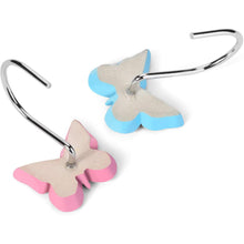 Load image into Gallery viewer, 12Pcs Butterfly Shower Curtain Resin Hooks Anti Rust Bathroom Decorative