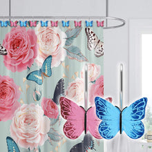 Load image into Gallery viewer, 12Pcs Butterfly Shower Curtain Resin Hooks Anti Rust Bathroom Decorative