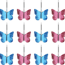 Load image into Gallery viewer, 12Pcs Butterfly Shower Curtain Resin Hooks Anti Rust Bathroom Decorative