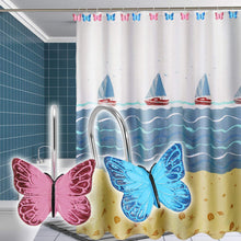 Load image into Gallery viewer, 12Pcs Butterfly Shower Curtain Resin Hooks Anti Rust Bathroom Decorative