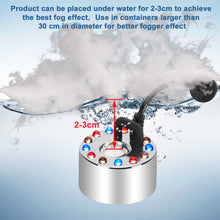 Load image into Gallery viewer, 12 LED Lights Mist Maker Fogger Adjustable Fog Atomizer Mini Air Humidifier Pond