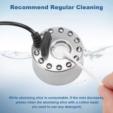 Load image into Gallery viewer, 12 LED Lights Mist Maker Fogger Adjustable Fog Atomizer Mini Air Humidifier Pond
