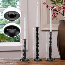 Load image into Gallery viewer, 3 Pcs Black Matte Taper Candle Holder Rust-Proof Candle Stick