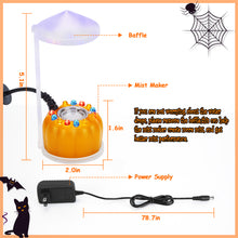 Load image into Gallery viewer, FITNATE Mist Maker with Splash Guard, Pumpkin Fogger Water Fountain Pond Fog Machine with LED Light Atomizer for Halloween and Other Festivals
