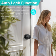 Load image into Gallery viewer, Metal Door Knob, Touch-screen Digital Door Lock for Keyless Entry, Electronic Door Lock with Spare Keys