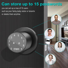 Load image into Gallery viewer, Metal Door Knob, Touch-screen Digital Door Lock for Keyless Entry, Electronic Door Lock with Spare Keys