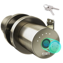 Load image into Gallery viewer, Fingerprint Door Knob, FITNATE Smart Biometric Door Lock Fingerprint Door knob with App Control, User management Management, Touch to Open Knob for Bedroom,Home,Hotel,Office, Bronze Golden