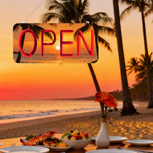 Load image into Gallery viewer, FITNATE Open & Closed Neon Signs, Double-Sided 3D Mirror LED Light Sign for Business, 10 Lighting Modes, Plug-in 12V/2A Safe Power Supply, Hanging Chain Included, 21.26"x9.84"