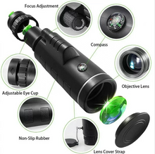 Load image into Gallery viewer, Monocular Telescope, Outlife 40X60 BAK4 Prism & FMC, HD Night Vision with Phone Clip and Tripod for Bird Watching, Car Racing,Horse Racing, Hiking, Boating and Sightseeing