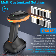 Load image into Gallery viewer, AGPTEK Bluetooth & 2.4GHz Wireless Barcode Scanner–Perfect for Retail, Healthcare,Industrial Manufacturing, and Logistics. 2D/1D QR Code Reader
