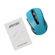 Load image into Gallery viewer, AGPTEK Wireless Mouse with Voice Typing/Recognition/Translating, Intelligent Silent Mouse for Windows/Mac,Blue,2.4G