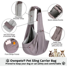 Load image into Gallery viewer, Pet Sling Carrier Bag Safe, Larger Size Fit Medium Size Cats & Dogs, Comfortable, Adjustable, Perfect for daily walk, Outdoor Activity and Weekend Adventure
