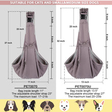 Load image into Gallery viewer, Pet Sling Carrier Bag Safe, Larger Size Fit Medium Size Cats & Dogs, Comfortable, Adjustable, Perfect for daily walk, Outdoor Activity and Weekend Adventure
