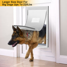 Load image into Gallery viewer, XL Larger Pets Deluxe Aluminum Dog & Cat Pet Door with Locking Panel for Screens, Glasses, Doors & Walls White