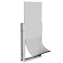 Load image into Gallery viewer, XL Larger Pets Deluxe Aluminum Dog & Cat Pet Door with Locking Panel for Screens, Glasses, Doors & Walls White
