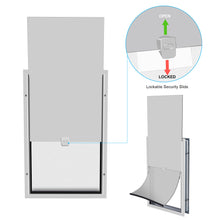 Load image into Gallery viewer, XL Larger Pets Deluxe Aluminum Dog & Cat Pet Door with Locking Panel for Screens, Glasses, Doors & Walls White