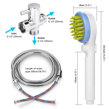 Load image into Gallery viewer, Pet Shower Sprayer, Dog Combing Shower Sprayer with Hose & Diverter for Dogs & Cats, Ideal Pet Bath Brush Sprayer Set for Indoor, Outdoor Bathing, Grooming, Massaging & More