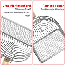 Load image into Gallery viewer, Ownpets Iron Metal Cat Litter Scoop, Anti-Stick Quick Sifter to Catch Small and Large Clumps With Comfortable Eucalyptus Handle, Washable Litter Sifter Scoop for Easy and Effective Clumped Litter Clean Up
