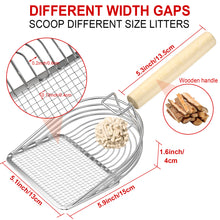 Load image into Gallery viewer, Ownpets Iron Metal Cat Litter Scoop, Anti-Stick Quick Sifter to Catch Small and Large Clumps With Comfortable Eucalyptus Handle, Washable Litter Sifter Scoop for Easy and Effective Clumped Litter Clean Up